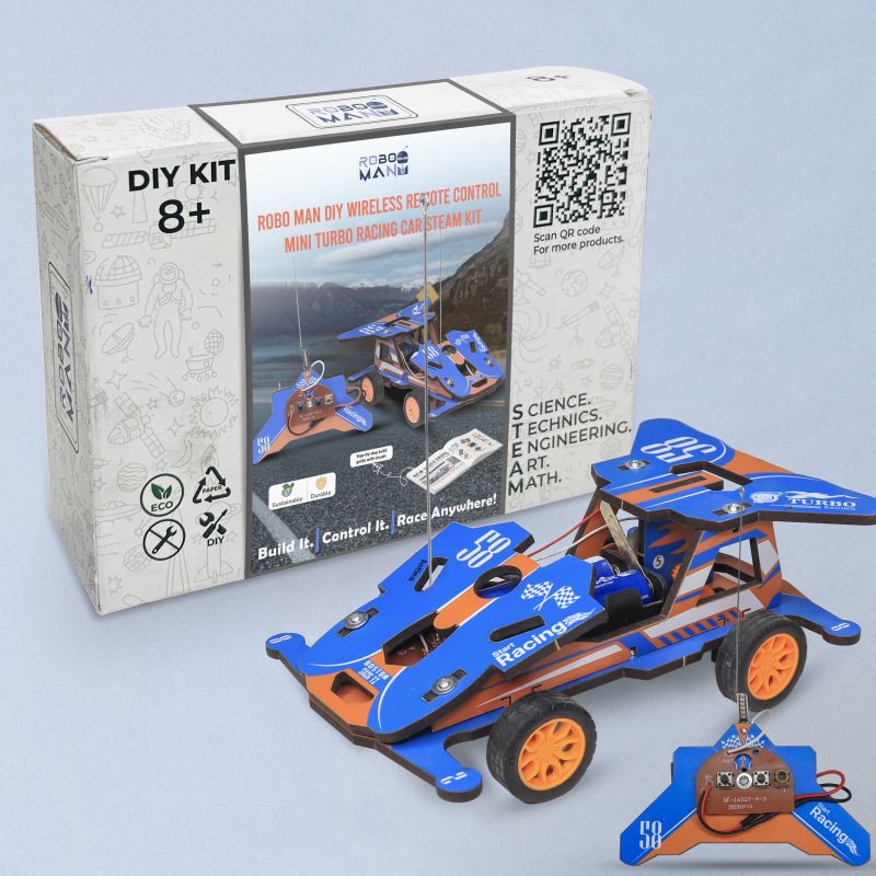 Robo Man DIY Wireless Remote Control Mini Turbo Racing Car Steam Kit